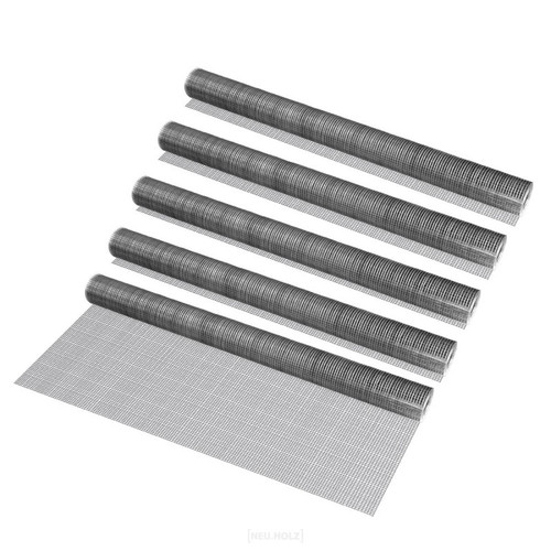 Pro.Tec - Grillage métallique en acier galvanisé 100 cm x 5 m gris argenté 5 rouleaux [pro.tec] - Pro.Tec