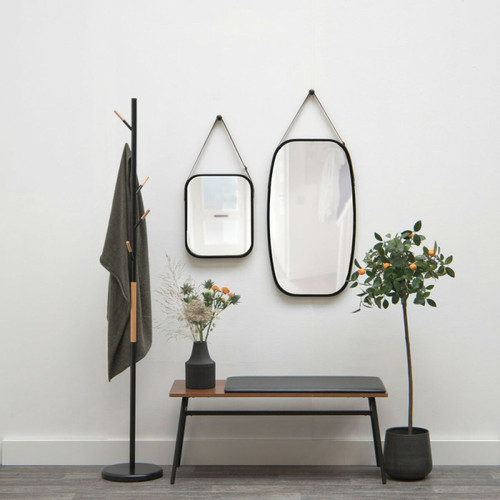 Pt Living - Grand miroir en bambou à suspendre Idyllic noir. Pt Living - Black Friday Miroir