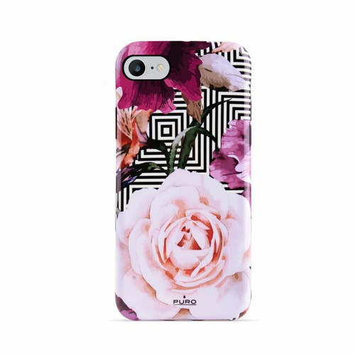 Puro - Puro - Coque de Protection Semi-Rigide, série Glam, Design Roses pour Apple iPhone 6/6S/7/8 (4,7``) - Rose Puro  - Accessoire Smartphone Puro