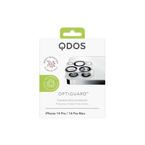 Qdos - QDOS Protecteur d'objectif de caméra pour iPhone 14 Pro/14 Pro Max en Verre Trempé Transparent Qdos  - Protection écran smartphone