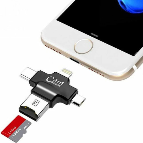 Qumox - 4 en 1 lecteur micro SD Micro TF USB Type C OTG TF Card Reader pour IOS iPhone Android Samsung Qumox  - Qumox