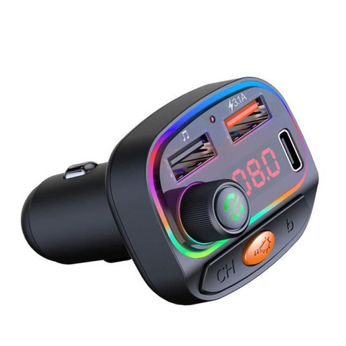 Qumox - Transmetteur FM Bluetooth pour voiture USB 3.1A Type-C Chargeur rapide Radio MP3 - Passerelle Multimédia