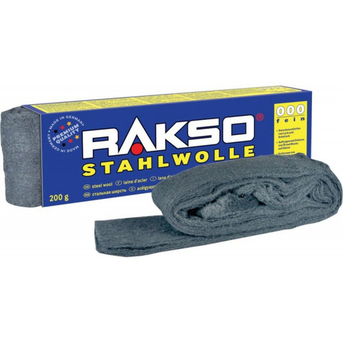 RAKSO STAHLWOLLE - Bande de laine acier Taille 00 fin, 200 g RAKSO STAHLWOLLE  - Bonnes affaires Coffres