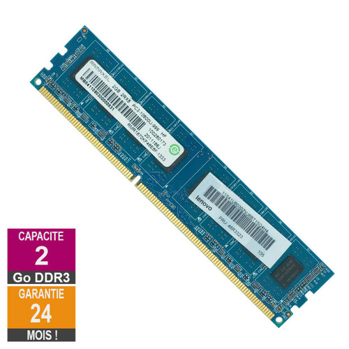 RAM PC Ramaxel Barrette Mémoire 2Go RAM DDR3 Ramaxel RMR1870KF48E8F-1333 DIMM PC3-10600U