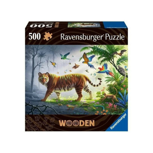 Ravensburger - Puzzle en bois - Rectangulaire - 500 pcs - Tigre de la jungle - Adulte - 00017514 Ravensburger  - Marchand Mplusl