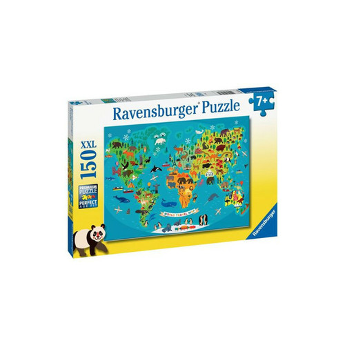 Ravensburger - Puzzle 150 pièces XXL Ravensburger La carte du monde des animaux Ravensburger  - Jeux & Jouets