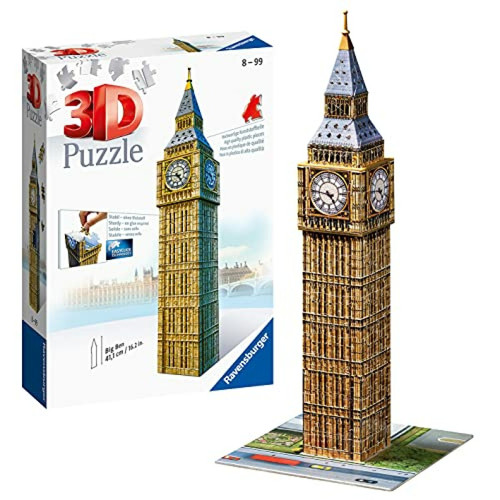 Ravensburger - Ravensburger Big Ben Puzzle 3D 216 piAces pour enfants et adultes - La technologie Easy click signifie que les piAces semboAtent parfaitement Ravensburger - Puzzle adulte