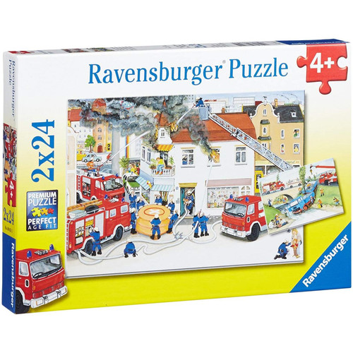 Ravensburger - Ravensburger - 08851 5 - Puzzle - Chez Les Pompiers - 2 x 24 Pièces Ravensburger  - Puzzles