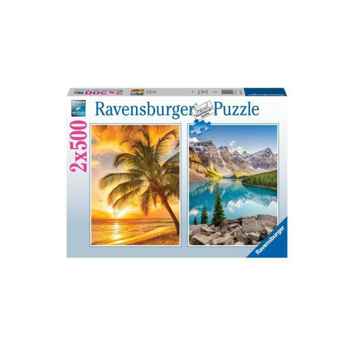 Ravensburger - Puzzle 2x500 pieces - Plage et montagnes - Puzzle adultes Ravensburger - Des 10 ans - 17267 Ravensburger  - Marchand Super10count
