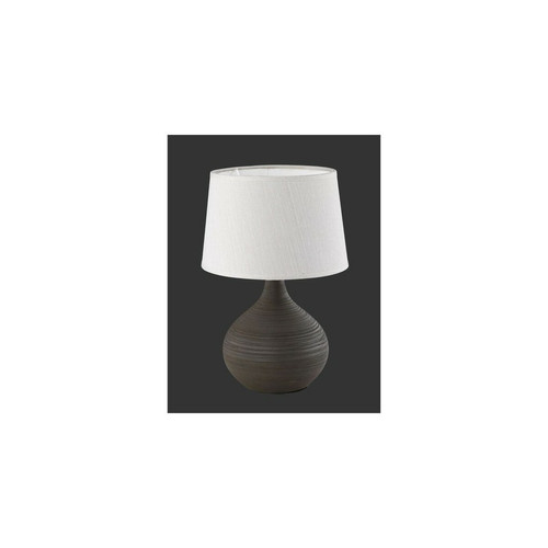 Lumiere - Lampe de table moderne Martin avec abat-jour rond conique marron Lumiere  - Luminaires