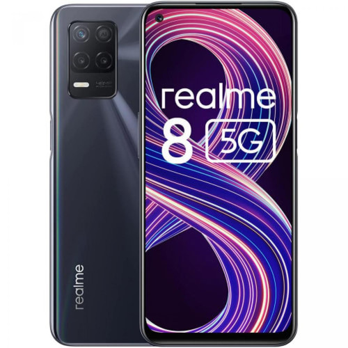 Realme - 8 5G Téléphone Intelligent 6.5" FHD+ MediaTek Dimensity 700 4Go 64Go Android Noir - Realme