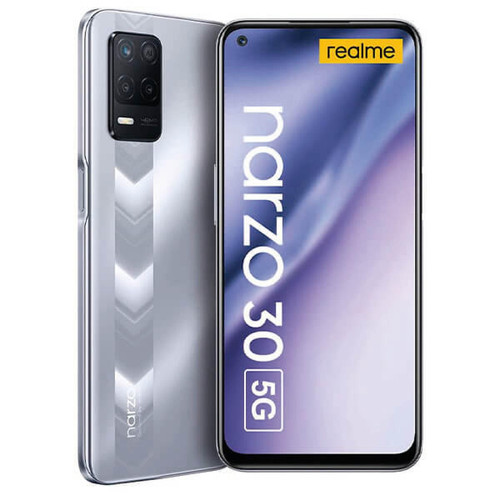Realme - Realme Narzo 30 5G 4Go/128Go Argent (Racing Silver) Double SIM RMX3242 Realme  - Realme Smartphone Android
