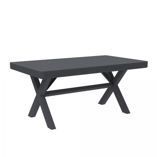 Red Deco - Table de jardin 6 places BELIZE gris anthracite polyrothin - Red Deco