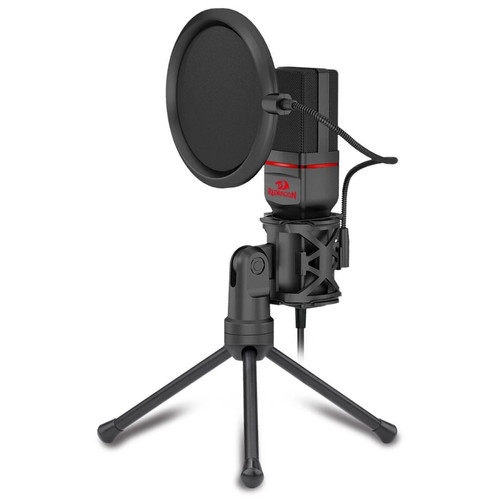 Redragon - Redragon SEYFERT GM100 Microphone de jeu professionnel avec filtre anti-pop (connexion 3,5 mm) - Microphone PC