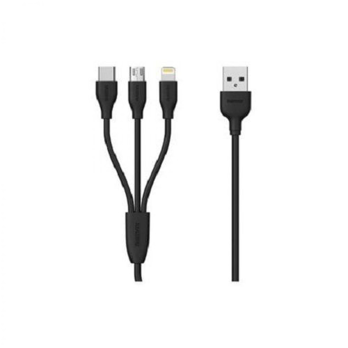 Remax - Cable usb 3 en 1 micro-USB / Lightning / Type-C remax noir pour Asus Rog Phone 3 Strix Edition - Câble Lightning