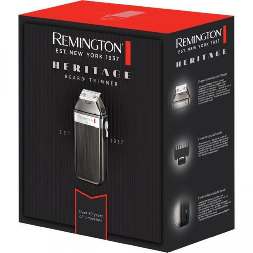 Tondeuse Remington MB9100 Tondeuse Barbe Heritage, 8 Guides de Coupe Fixes de 1,5 a 15 mm, Fonction Charge Rapide