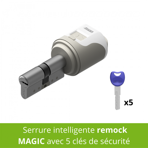 Remock Lockey - Serrure électronique intelligente remock MAGIC en couleur Nickel 30x40 mm Remock Lockey  - Motorisation et Automatisme