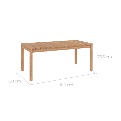 Rendez Vous Deco Table de jardin extensible Kora en bois de teck