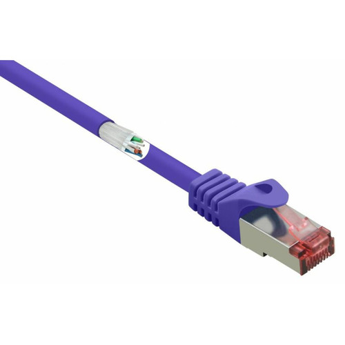Adaptateurs Renkforce Renkforce RF-4724920 RJ45 Câble réseau, câble patch CAT 6 S/FTP 2.00 m violet avec cliquet dencastrement, contacts dorés, ignifuge 1 pc(s)