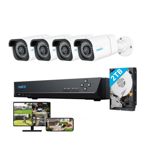 Reolink - Reolink Kit Vidéo Surveillance avec 8MP 4X Bullet Caméra IP PoE et 8CH 2To NVR, Détection Personne/Véhicule, Vision Nocturne 30m avec Audio Reolink  - Camera bullet
