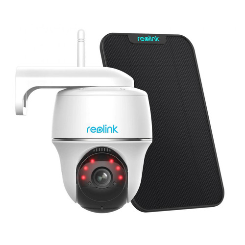 Reolink - 4G Caméra de Surveillance Extérieure - Go Plus avec Panneau Solaire-4M Caméra à Batterie/Énergie solaire 4MP avec Détection de Personne/Véhicule, Vision Nocturne à 10m - Alarme maison avec camera smartphone