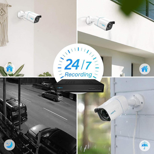 Caméra de surveillance connectée Caméra de Surveillance 4K  Extérieure -RLK8-810B4-A -Kit Vidéo Surveillance avec 8CH 2To NVR et Caméra IP PoE 4X 8MP, Détection de Personne et Véhicule