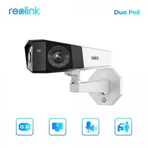 Reolink - Caméra de Surveillance Duo-PoE 4MP 2K Blanc - Alarme maison avec camera smartphone