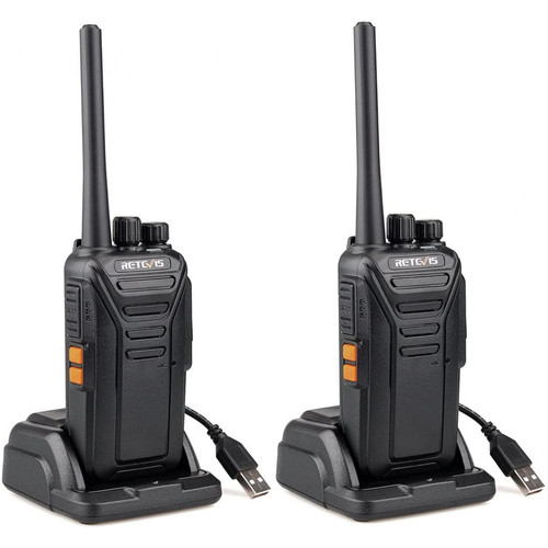 Retevis - 2 talkie walkie professionnels 16 Canaux CTCSS/DCS noir - Talkie Walkie Pack reprise