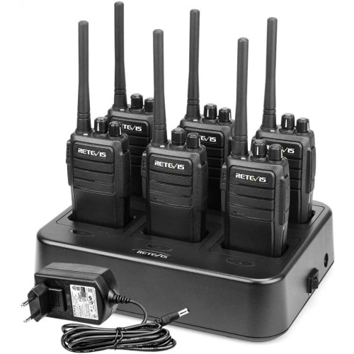 Retevis - 6 talkie walkie longue portée avec radio Bidirectionnelle pour Sécurité, Restaurant et Hôtel noir - Talkie Walkie