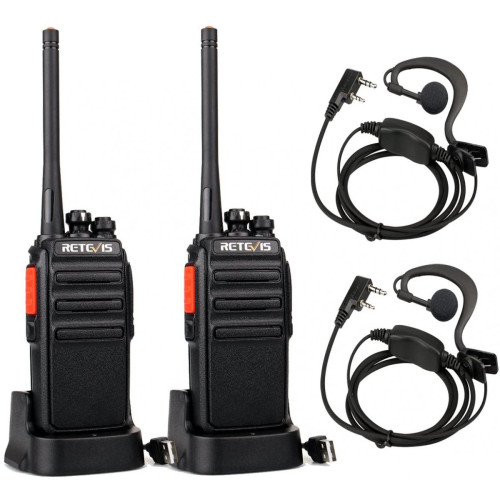 Retevis -talkie walkie professionnel 16 Canaux avec Oreillette et base de chargement noir Retevis  - Talkie Walkie