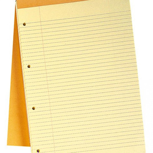 Rhodia - Bloc bureau Rhodia N°119 format A+ 21 x 31,8 cm perforé 4 trous jaune ligné 80 feuilles - Lot de 5 - Accessoires Bureau