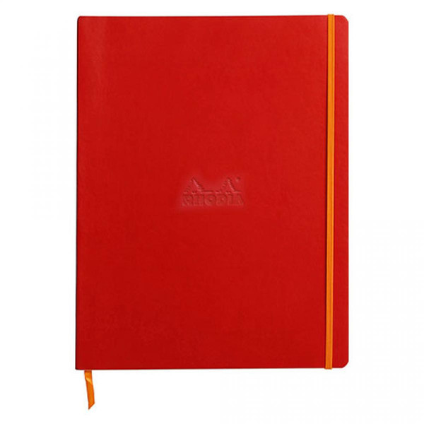 Accessoires Bureau Rhodia Cahier broché Rhodiarama A4+ 29,8 x 22,5 cm - blanc ligné 160 pages rouge