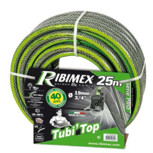 Ribimex - Tuyau tricoté antivrille 25m d.19mm tubi'top gris Ribimex  - Tuyaux d'arrosage