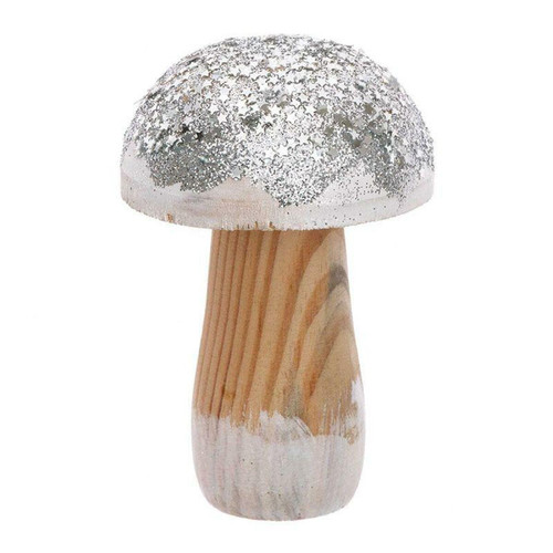 Rico - Petit champignon en bois argenté Rico  - Decoration champignon