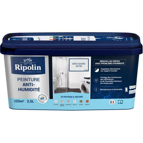 Ripolin - Peinture étanchéité anti-humidité satin gris souris 2,5L Ripolin - Ripolin