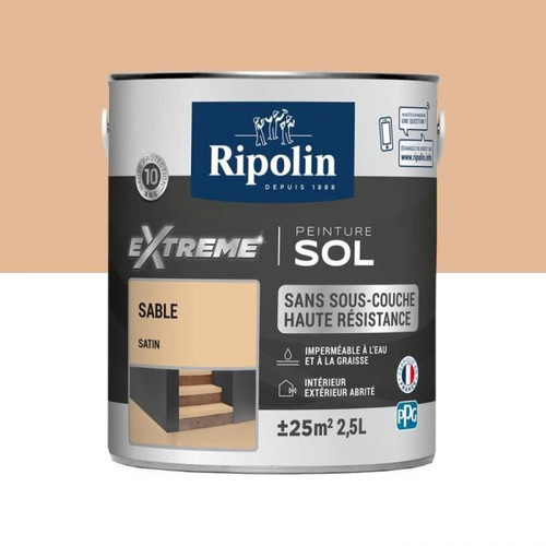 Ripolin - RIPOLIN Peinture pour Sol Interieur + Exterieur  - Sable Satin, 2,5L - Peinture intérieure