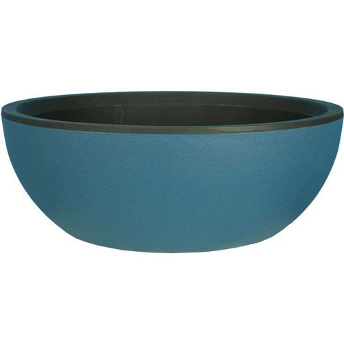Pots, cache-pots Riviera Pot en plastique rond effet granit 40 cm bleu.