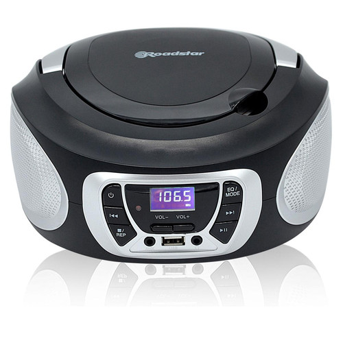 Roadstar - Radio CD Portable Numerique FM PLL, Lecteur CD, CD-R, CD-RW, MP3, USB, Stereo, , Noir/Argent, Roadstar, CDR-365U/SL - Roadstar