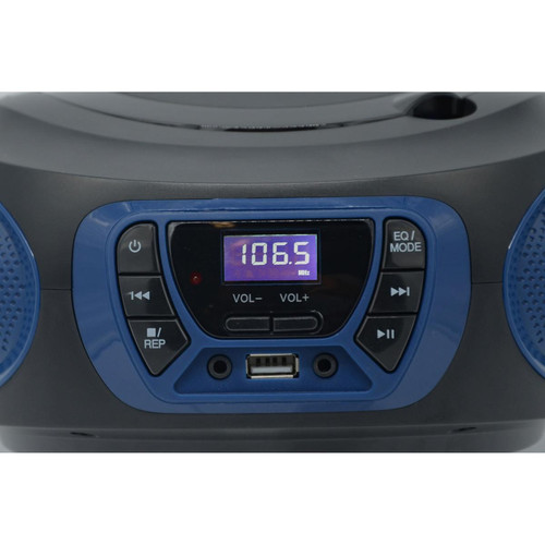 Radio Radio CD Portable Numerique FM PLL, Lecteur CD, CD-R, CD-RW, MP3, USB, Stereo, , Noir/Bleu, Roadstar, CDR-365U/BL