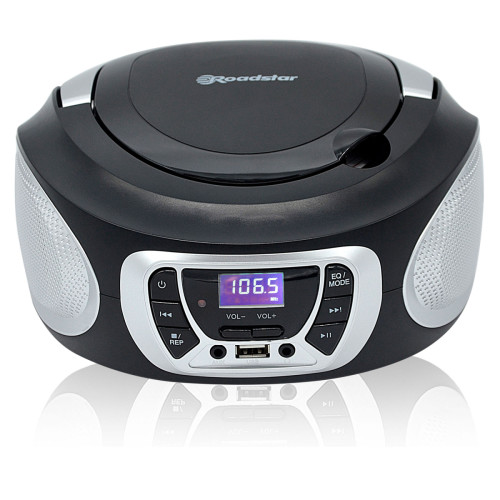 Roadstar - Radio CD Portable Numerique FM PLL, Lecteur CD, CD-R, CD-RW, MP3, USB, Stereo, , Noir/Argent, Roadstar, CDR-365U/SL Roadstar  - Radio