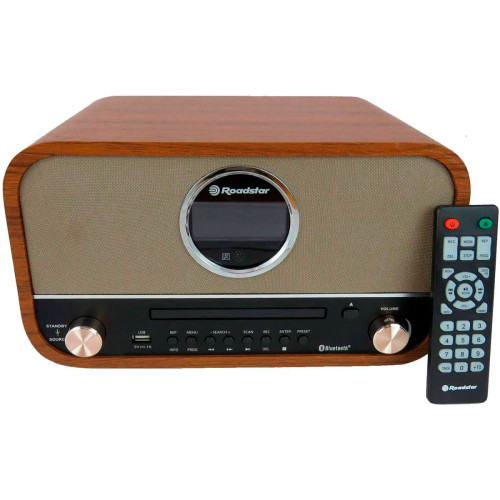Roadstar - Stéréo Vintage, Radio Numérique FM, Lecteur CD-MP3 Bluetooth USB Enregistrement, , Bois, Roadstar, HRA-1782NBT Roadstar  - Roadstar