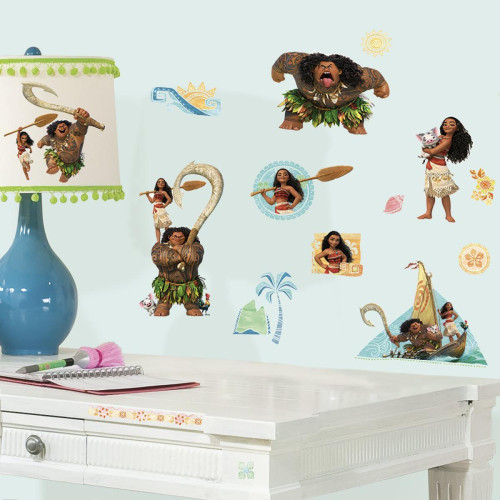 Roommates - 25 Stickers géants Vaiana Disney - Papier peint 4 murs