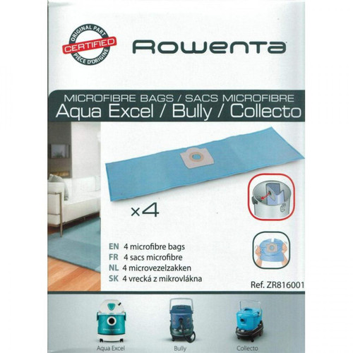 Rowenta - Sacs microfibre (x4) pour aspirateur gamme aqua excel, bully & collecto rowenta Rowenta  - Sacs aspirateur