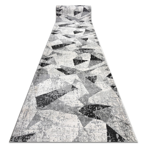 RUGSX - Tapis de couloir TULS 51211 moderne, Géométrique anthracite 60 cm 60x240 cm RUGSX - Tapis Gris
