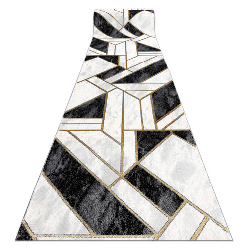 RUGSX - Tapis de couloir EMERALD exclusif 1015 glamour, élégant marbre, géométrique noir   or 70 cm 70x930 cm RUGSX  - Décoration