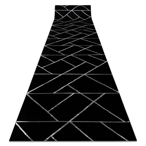 RUGSX - Tapis de couloir EMERALD exclusif 7543 glamour, élégant géométrique noir   argent 70 cm  70x100 cm RUGSX  - Décoration Noir et blanc