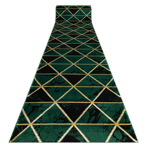 RUGSX - Tapis de couloir EMERALD exclusif 1020 glamour, élégant marbre, triangles bouteille verte   or 70 cm 70x870 cm RUGSX  - Maison