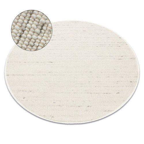 RUGSX - Tapis NEPAL 2100 cercle blancs   naturel grigio - laine, double face cercle 100 cm RUGSX  - Décoration Blanc