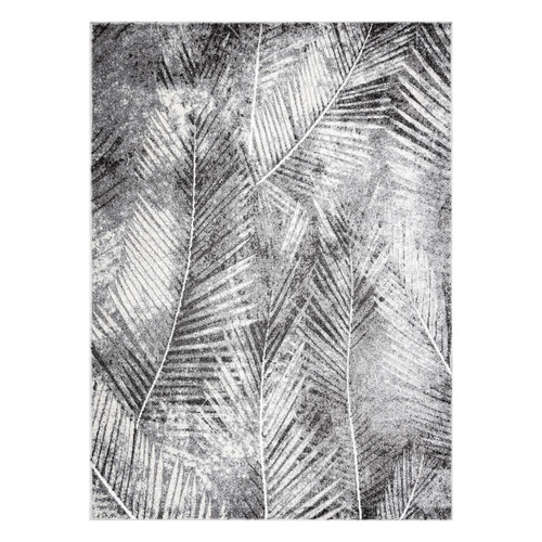 RUGSX Tapis MATEO 8035 644 Moderne feuilles de palmier - structurel gris  80x150 cm