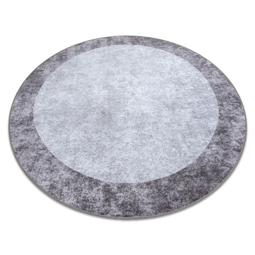 RUGSX - Tapis lavable MIRO 51648.803 cercle Marbre antidérapant - gris foncé cercle 100 cm RUGSX  - Maison Gris